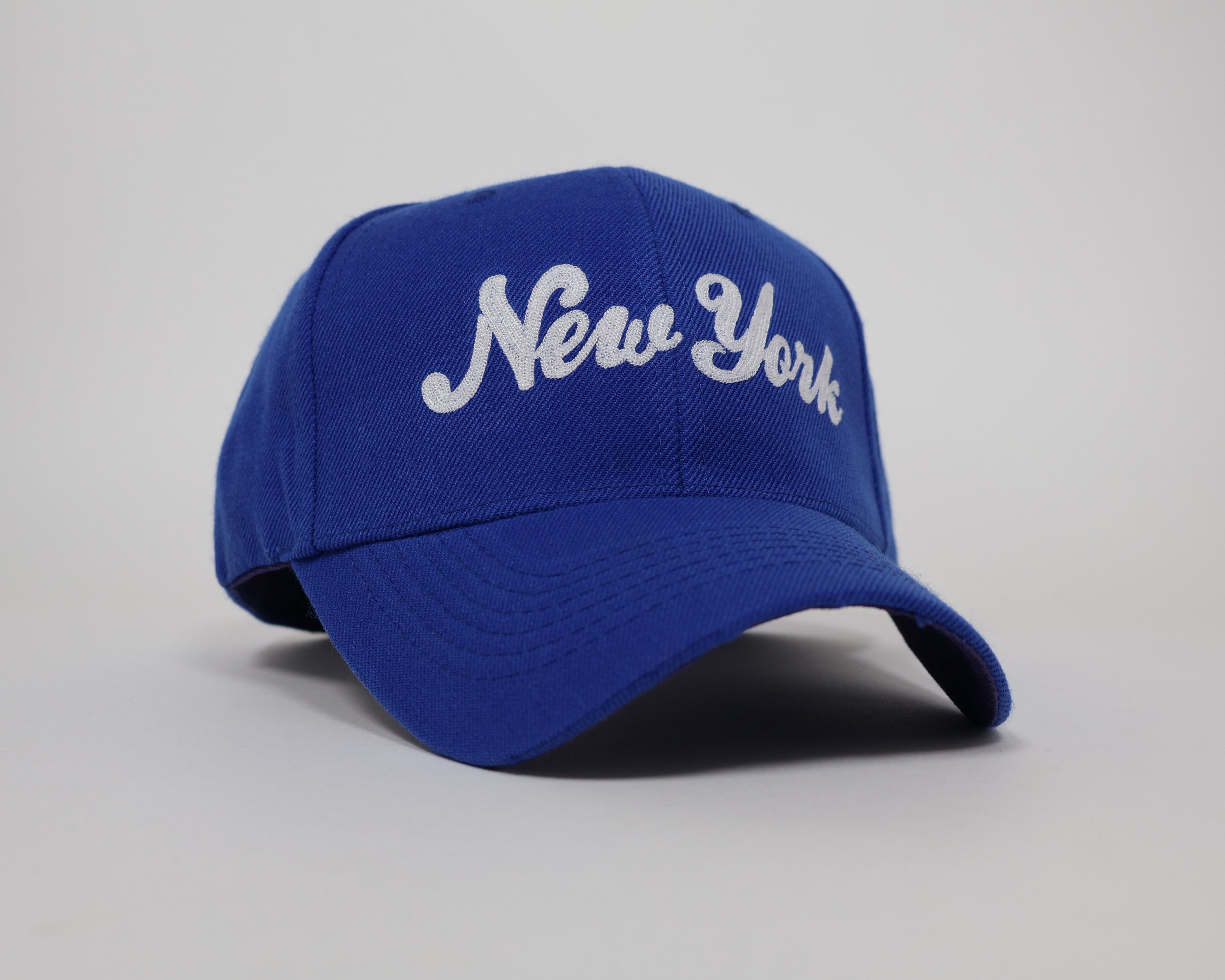 Men's Blue Baseball Cap β New York Embroidery with Classic Curved Brim and Adjustable Strap