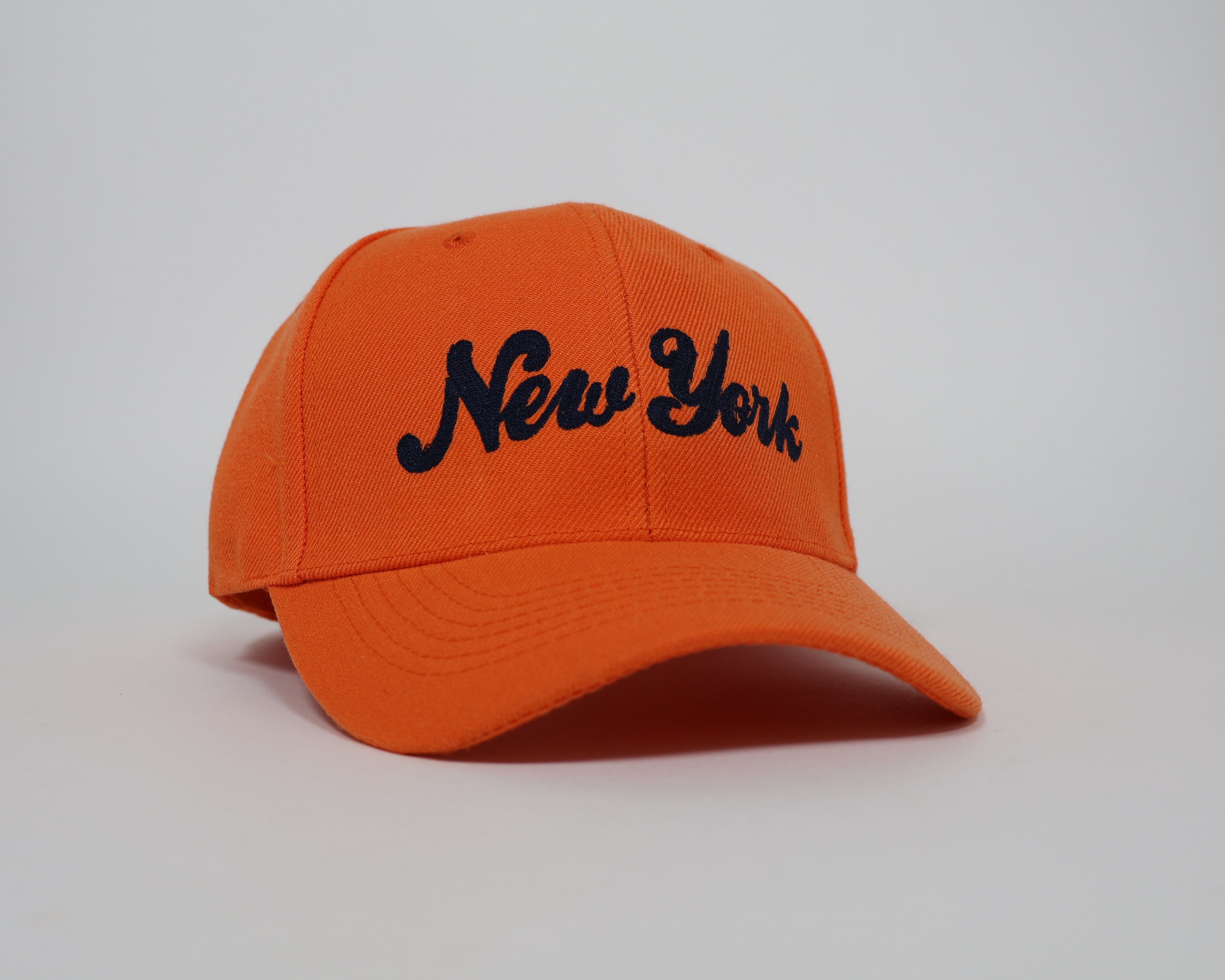 Men's Orange and Black Baseball Cap β New York Embroidery with Bold Urban Style and Adjustable Fit