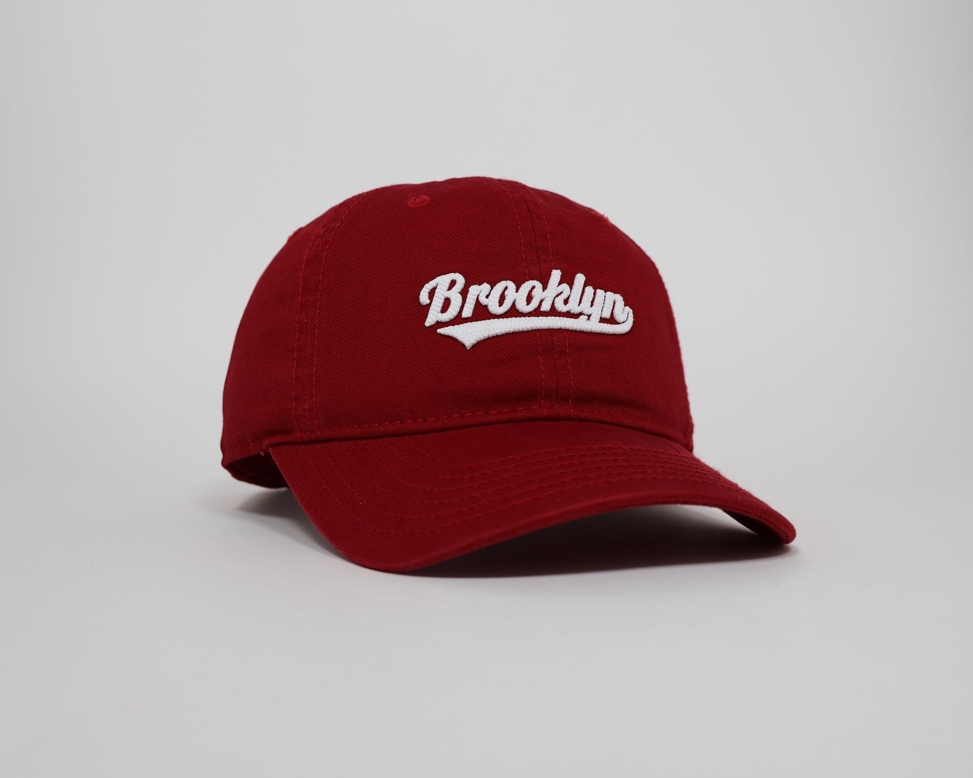 Men's Red and White Baseball Cap β Brooklyn Embroidered Design with Sporty Urban Style and Adjustable Fit