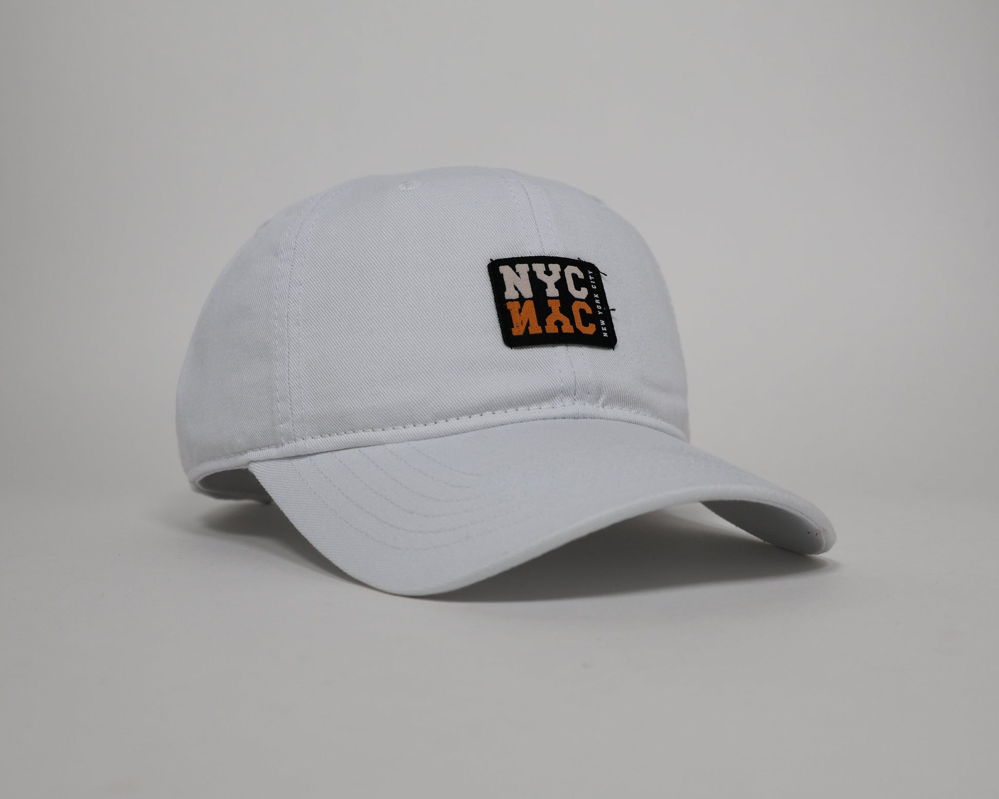 Men's White Baseball Cap – NYC Embroidered Logo with Clean Urban Look and Adjustable Strap
