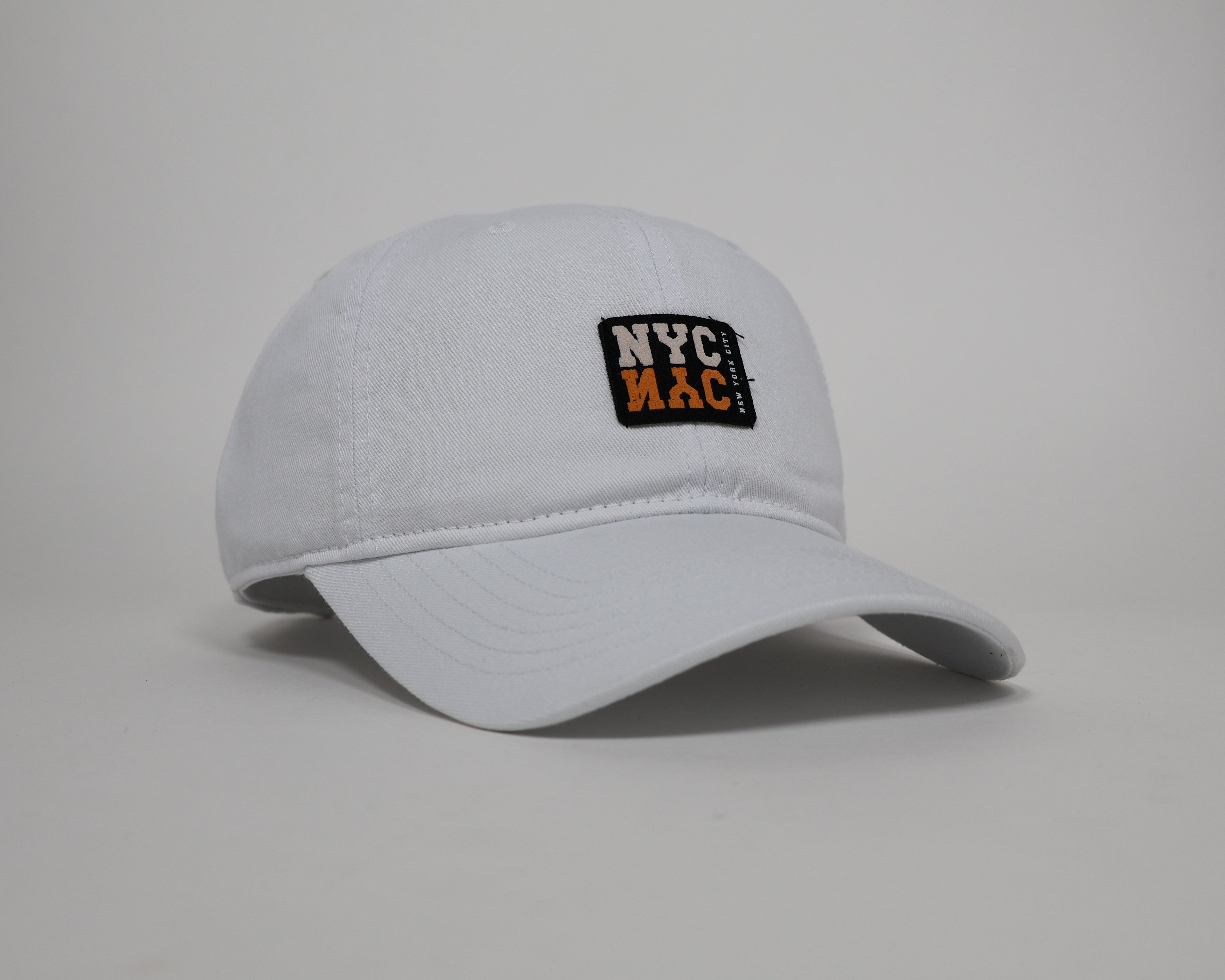 Men's White Baseball Cap β NYC Embroidered Logo with Clean Urban Look and Adjustable Strap