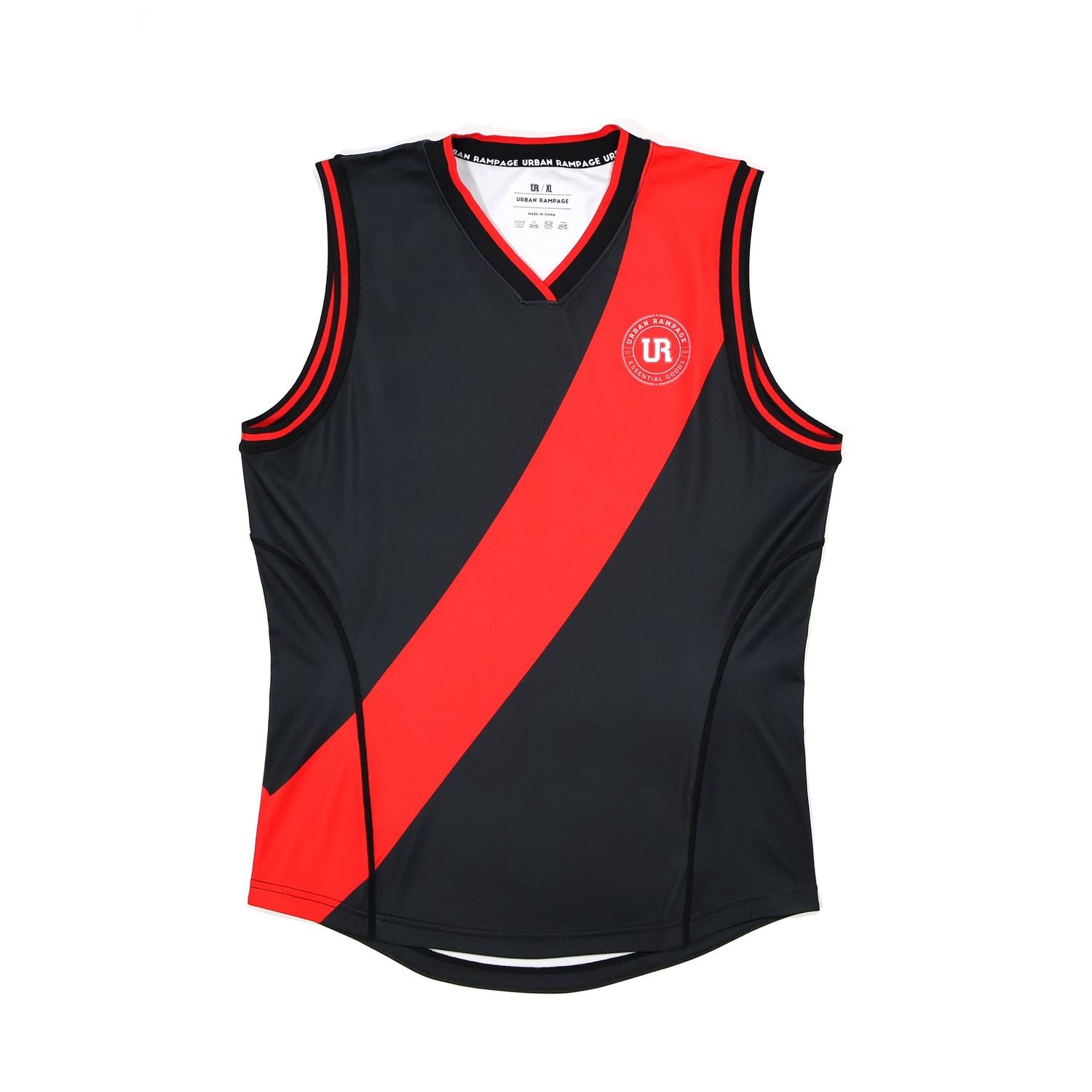 Men's Black and Red Basketball Jersey β Athletic Fit with Breathable Fabric for Game or Streetwear