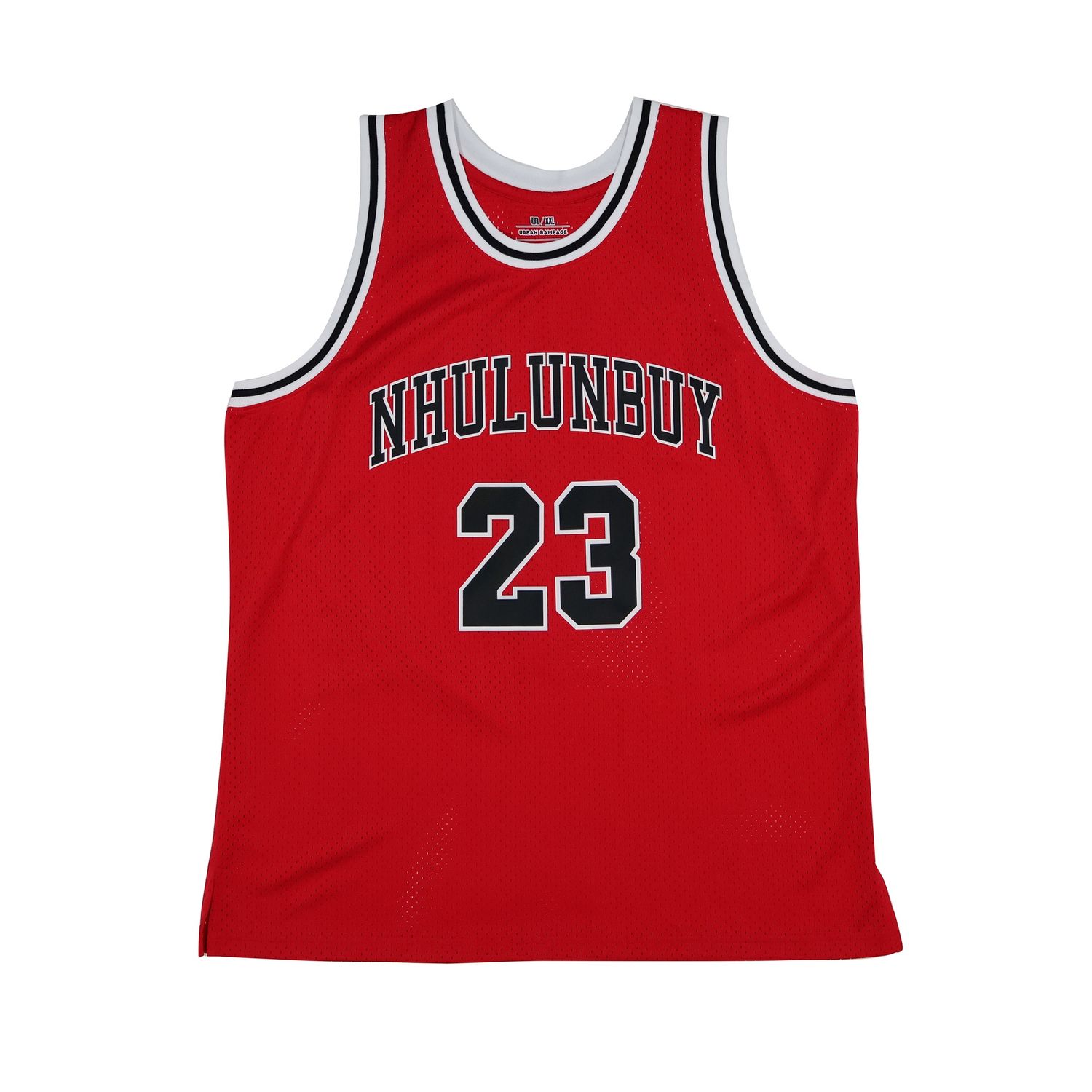 men's basketball jersey in red and black with nhulunbuy 23 design