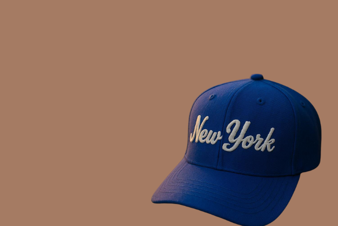 Mens cap in blue with new york