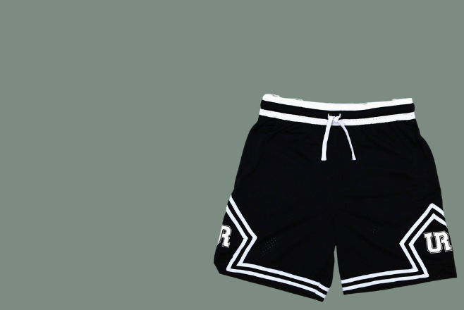Mens Basketball short in Black& white