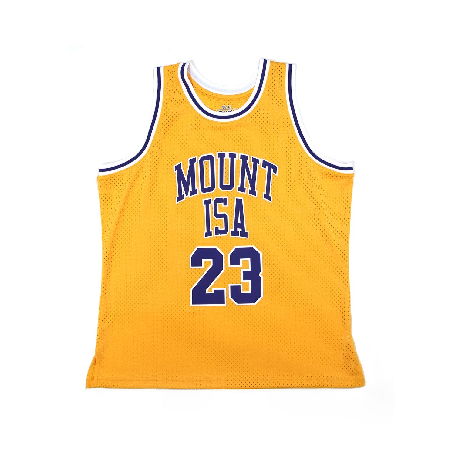 Mount Isa 23 yellow basketball jersey for men