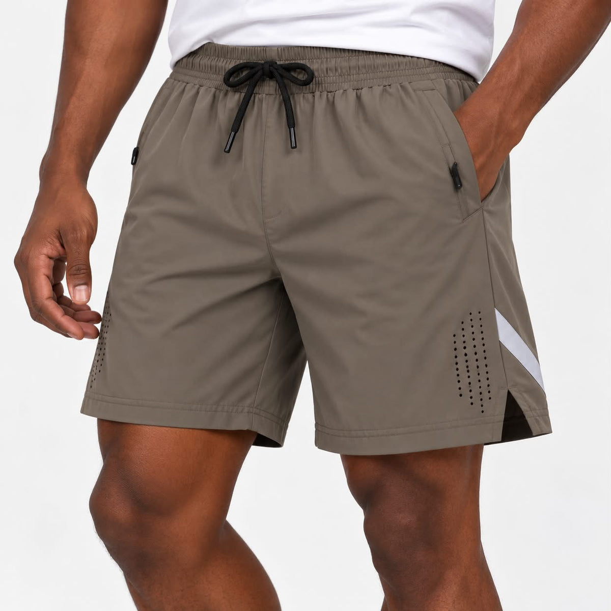Men’s Stretch Sports Shorts with Zip Pockets
