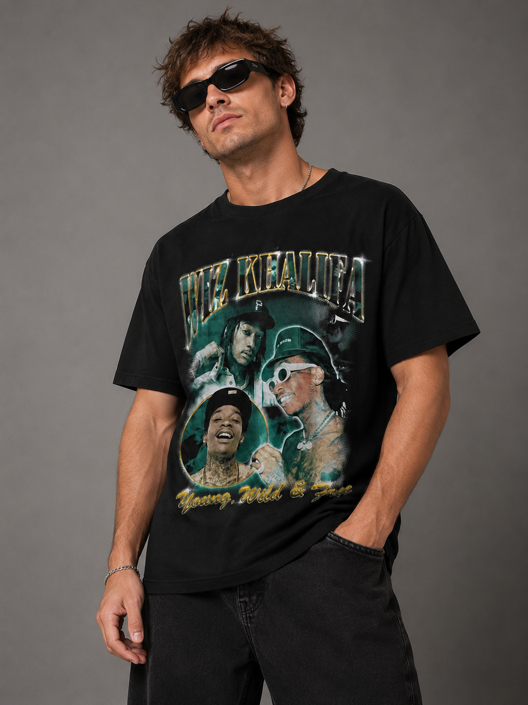 Men's Wiz Khalifa Graphic T-Shirt |Men's Streetwear Tee - Black