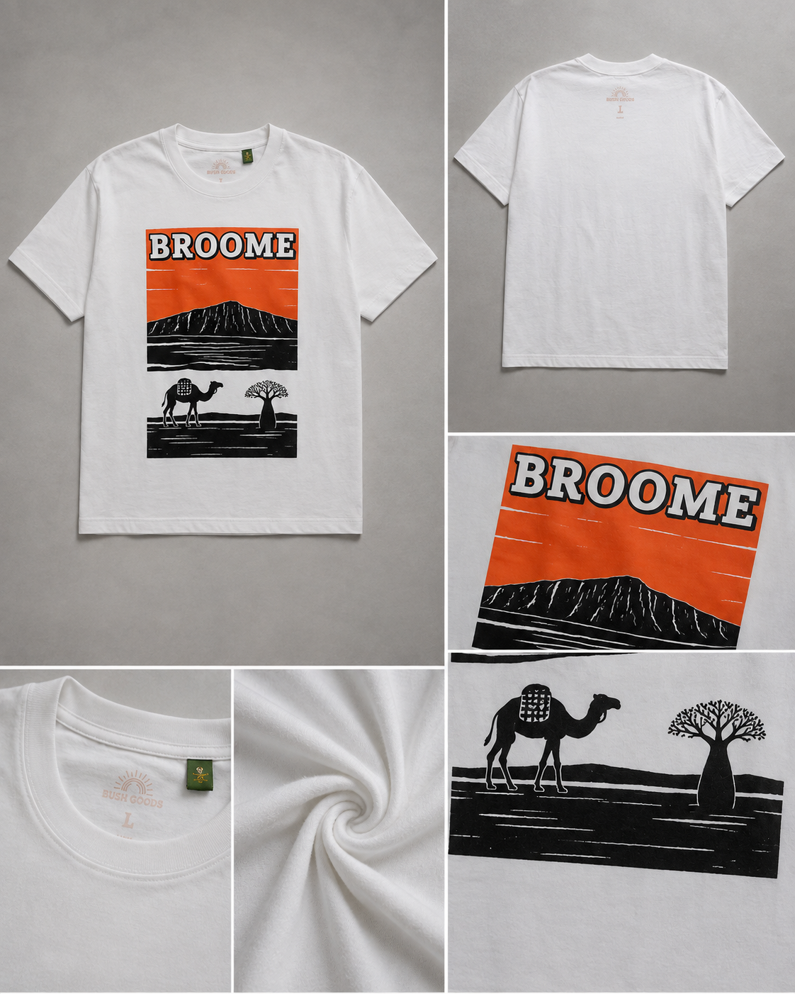 Broome Camel & Boab Graphic Cotton T-Shirt
