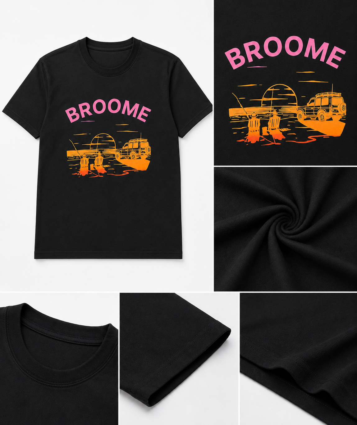 Broome Sunset Graphic T-Shirt – Black