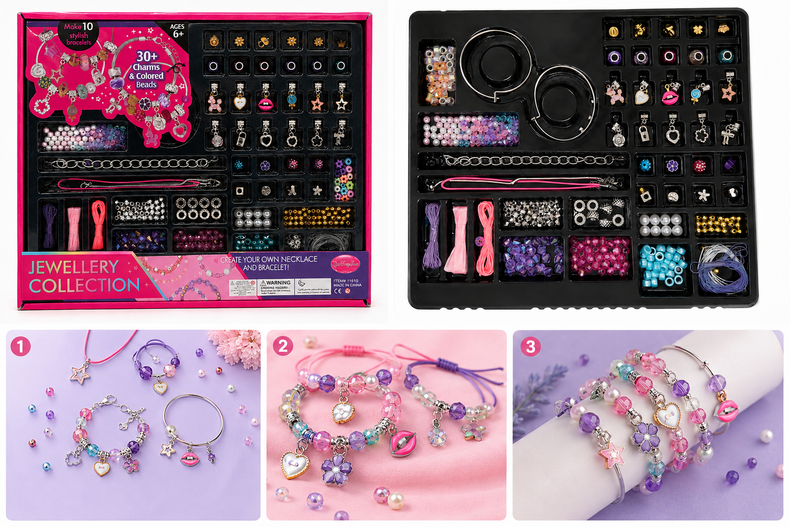 Kids DIY Jewelry-Making Kit with Charms & Beads