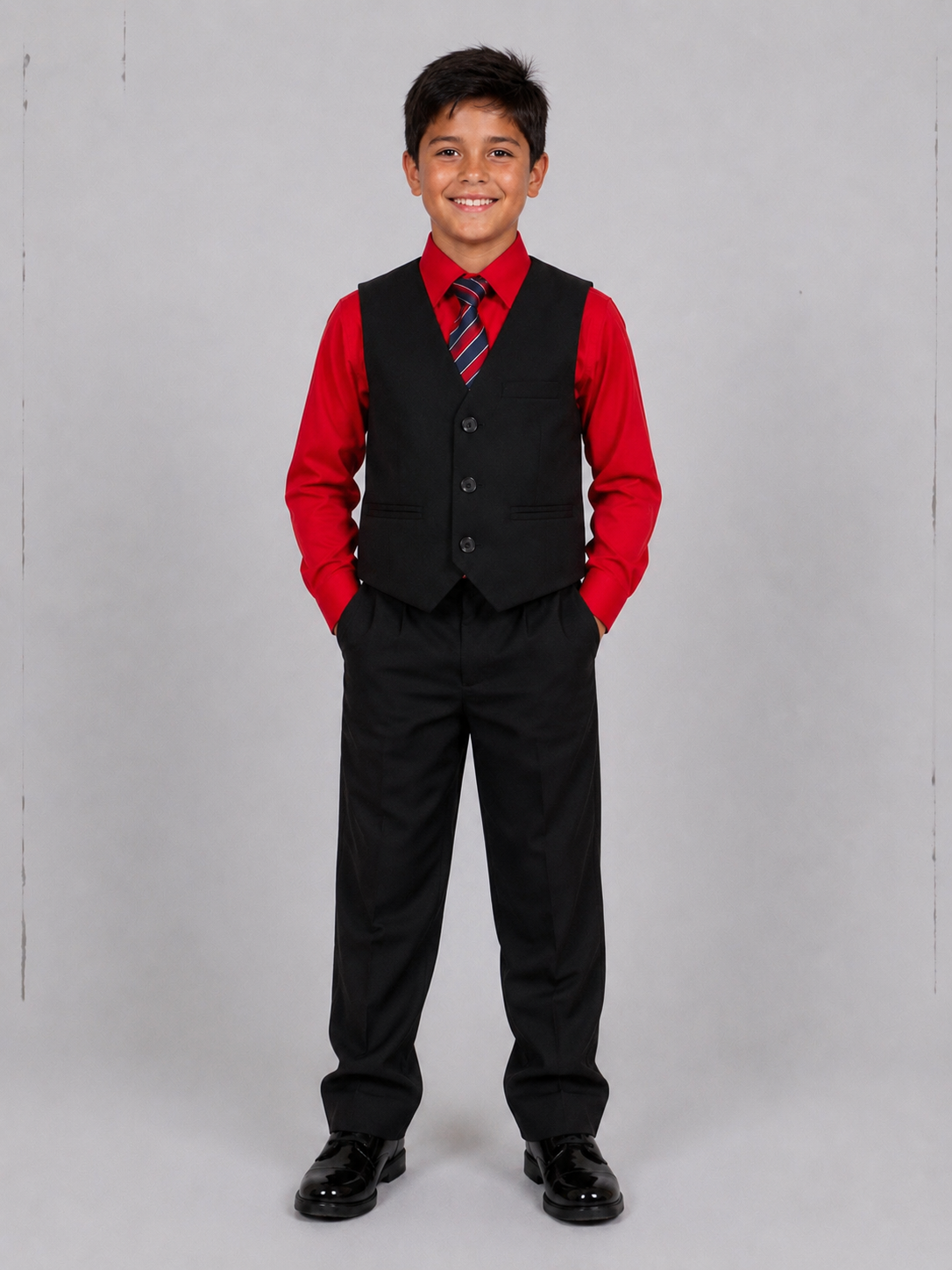 BOYS 4PC SUIT SET 10 RED