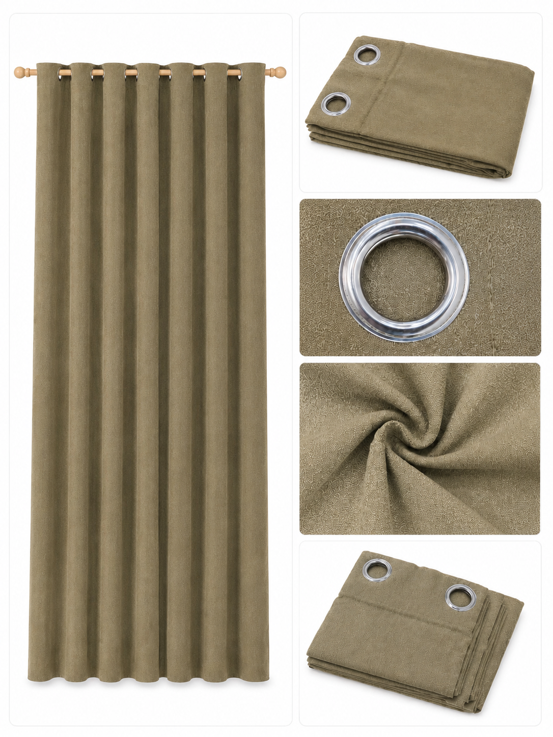 Green Polyester Eyelet Window Curtain – 140 x 210 cm