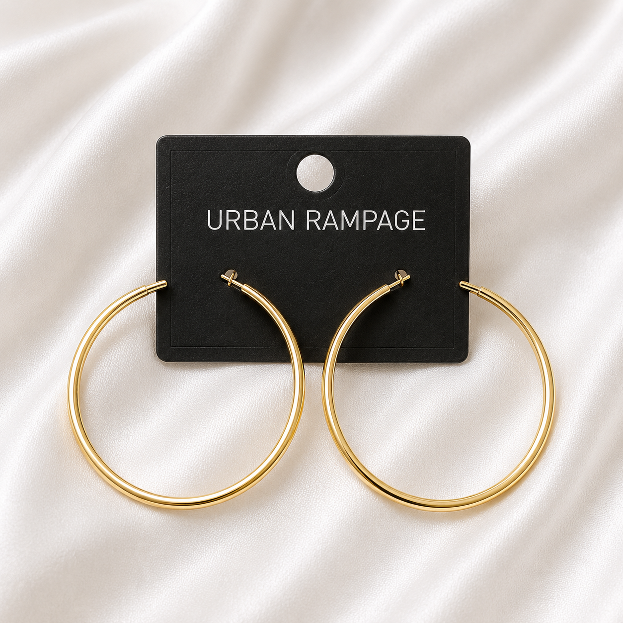 Classic Oversized Gold-Tone Hoop Earrings