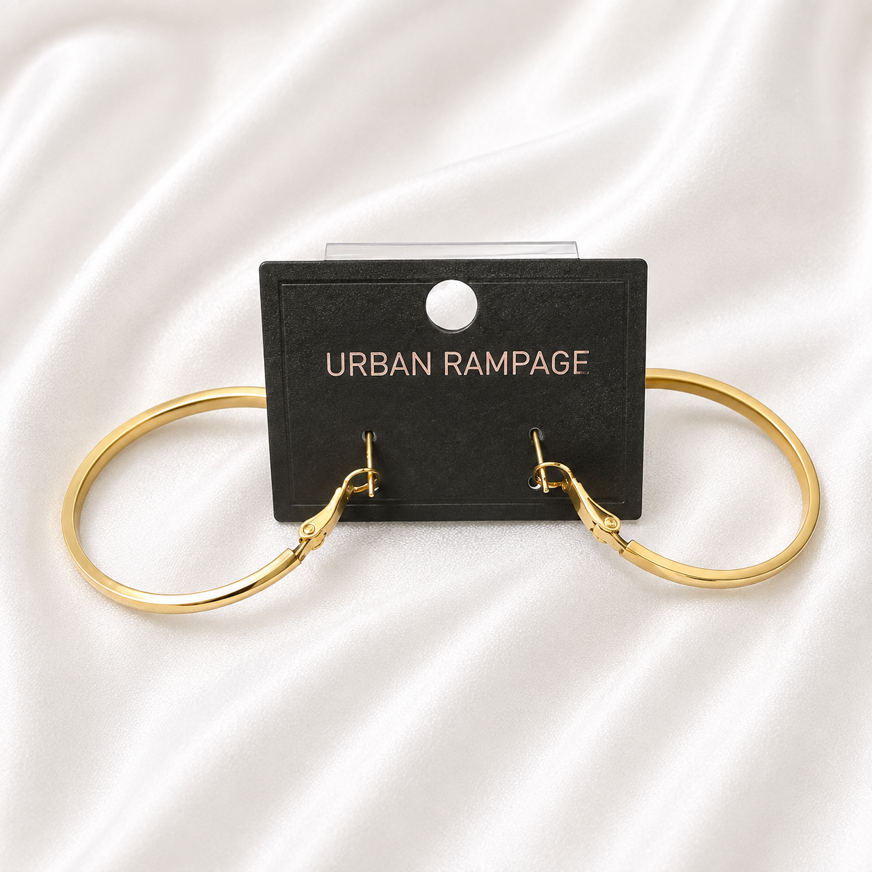 Classic Large Gold-Tone Hoop Earrings
