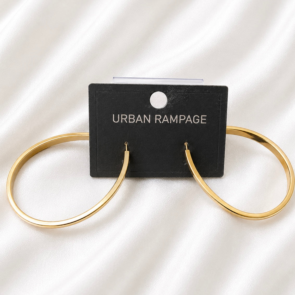 Classic Oversized Gold-Tone Hoop Earrings