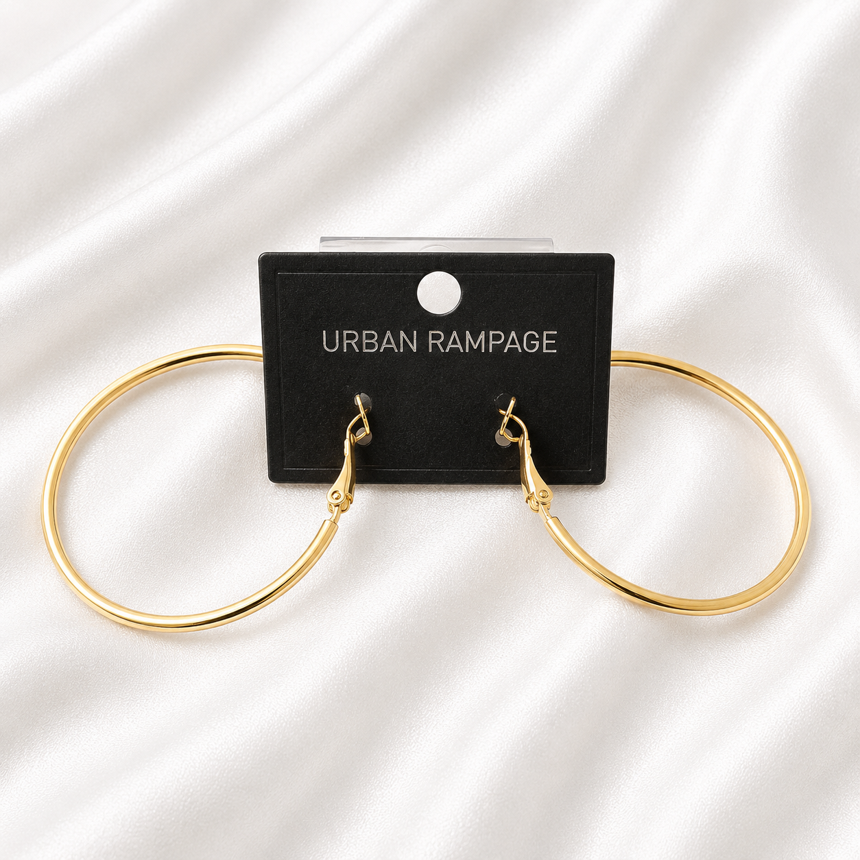 Oversized Gold-Tone Hoop Fashion Earrings