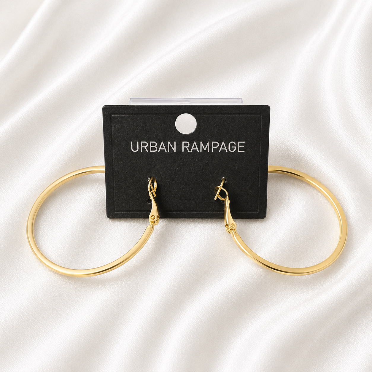 Classic Large Gold-Tone Hoop Fashion Earrings