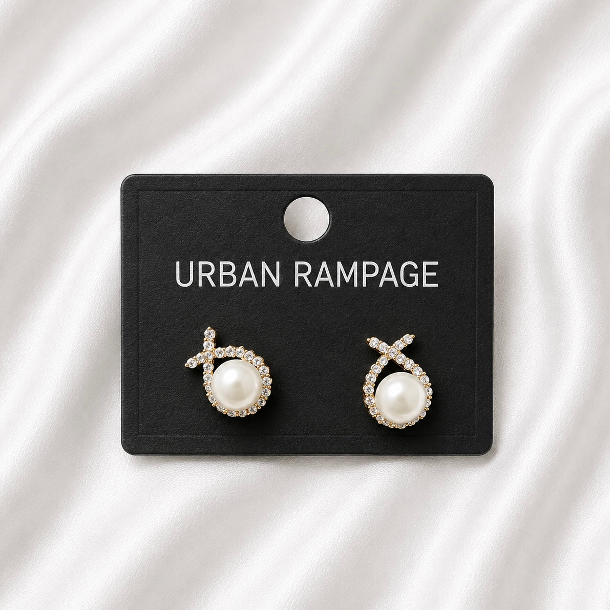 Pearl & Crystal Gold-Tone Fashion Earrings