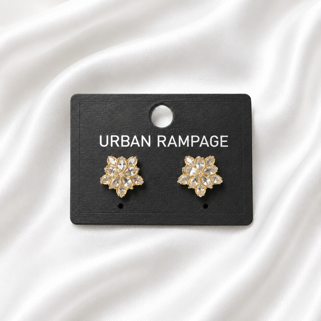 Floral Crystal Stud Earrings
