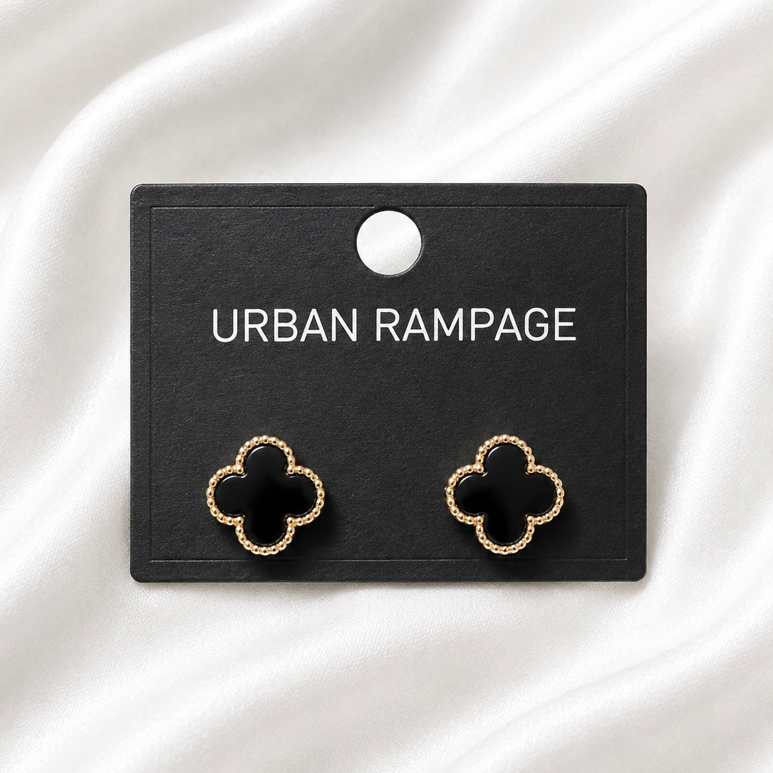 Black Clover Stud Earrings