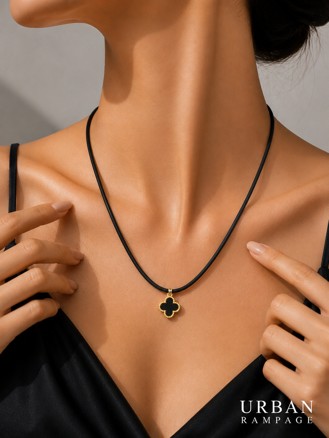 Black Clover Pendant Necklace