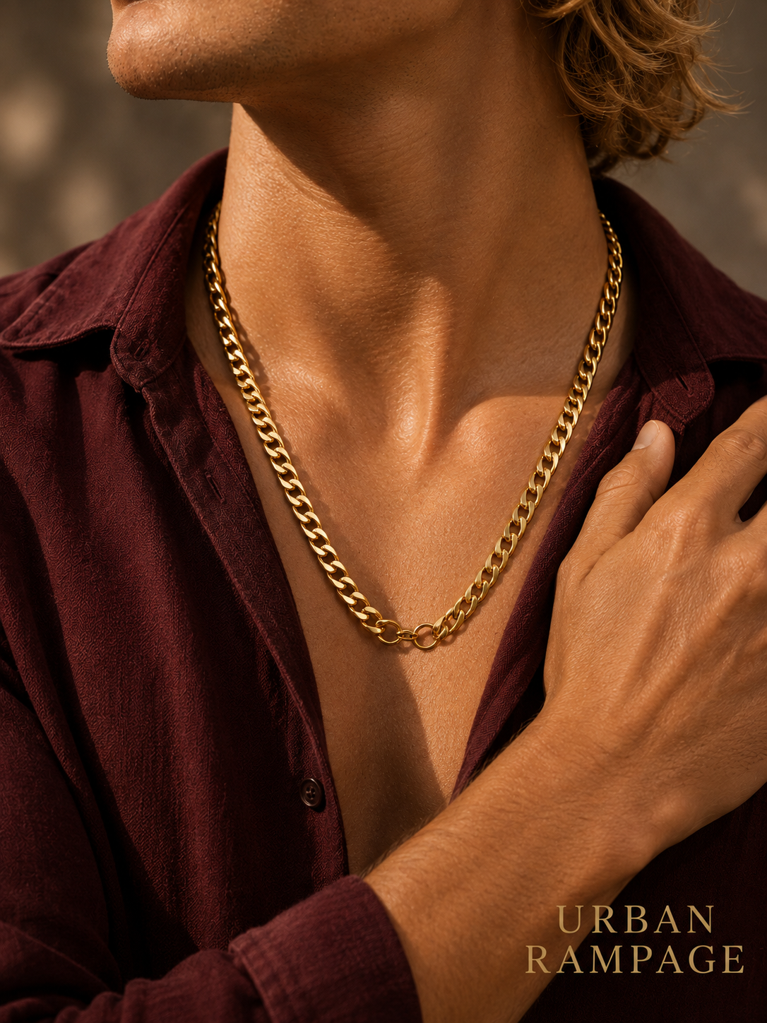old-Tone Medium Cuban Link Chain Necklace