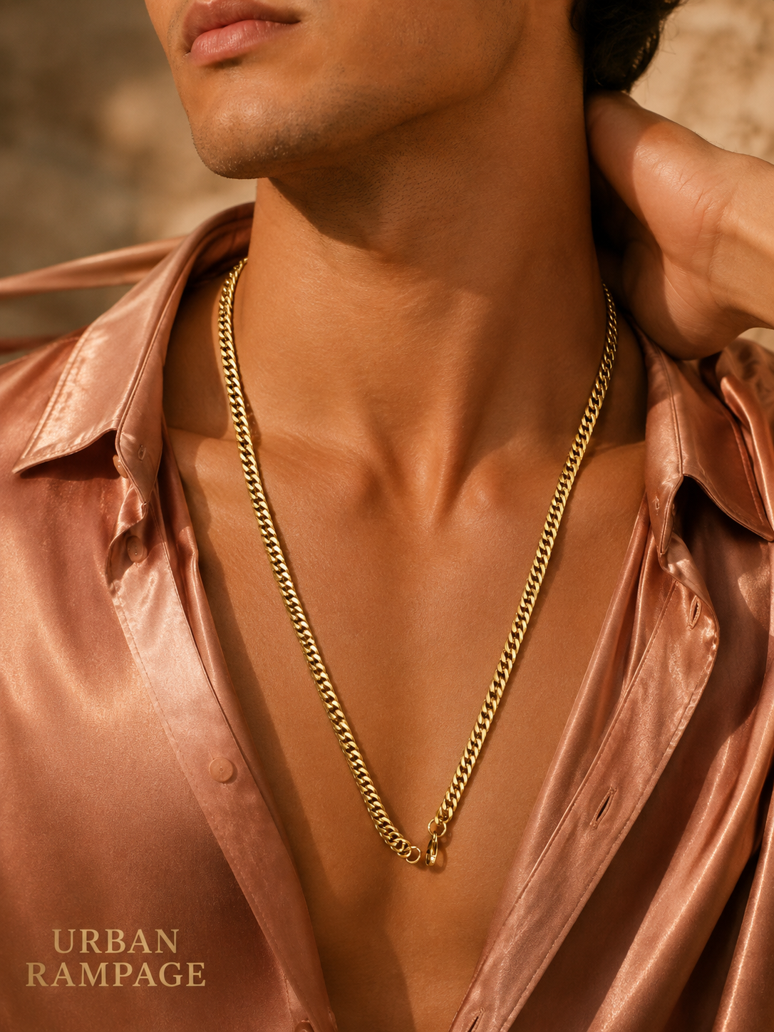 Gold-Tone Slim Cuban Chain Necklace