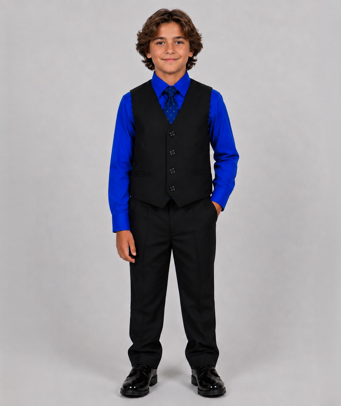 Boys’ 4-Piece Formal Suit Set – Blue, Age 12