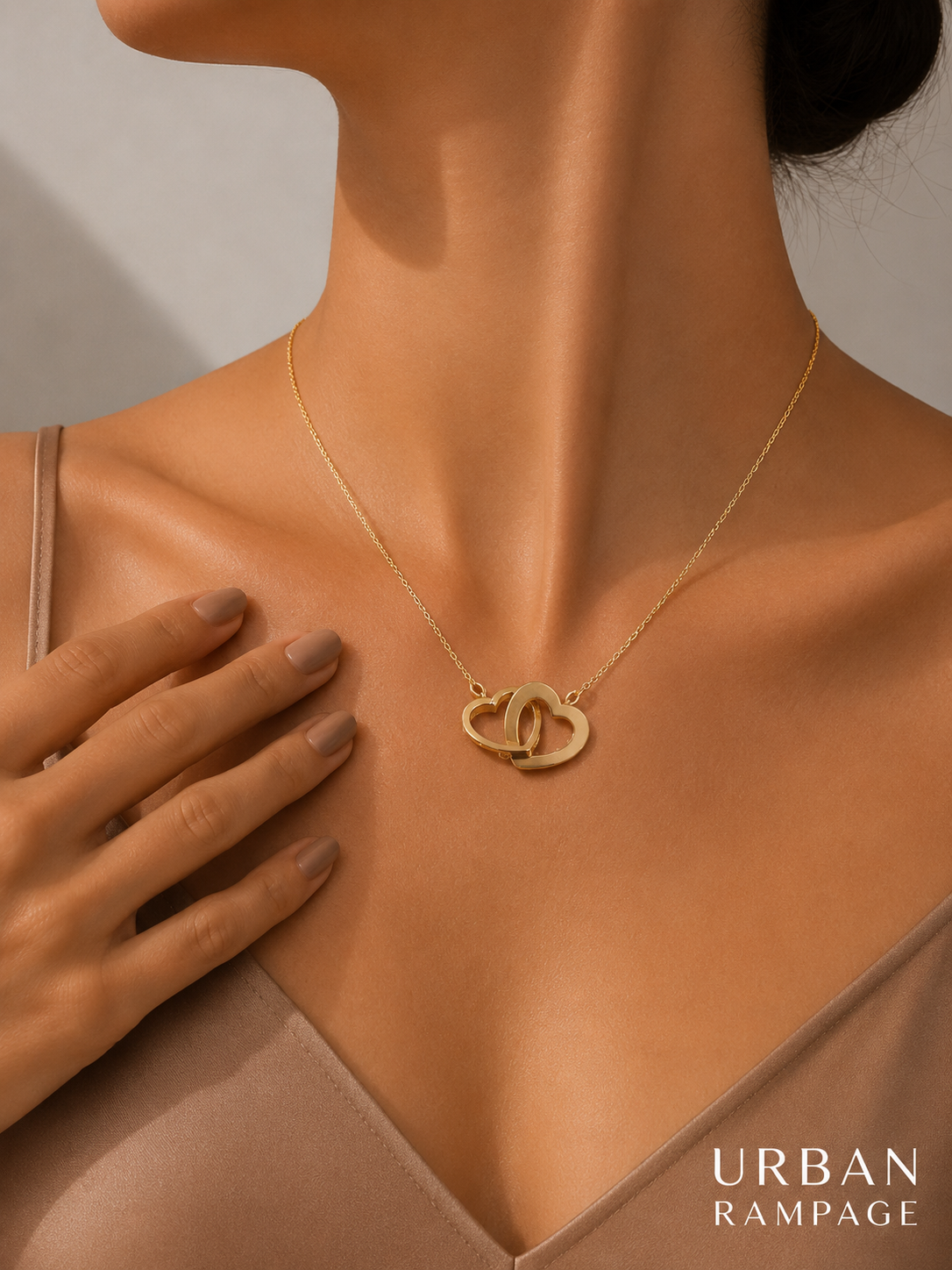 Interlocking Heart Pendant Necklace