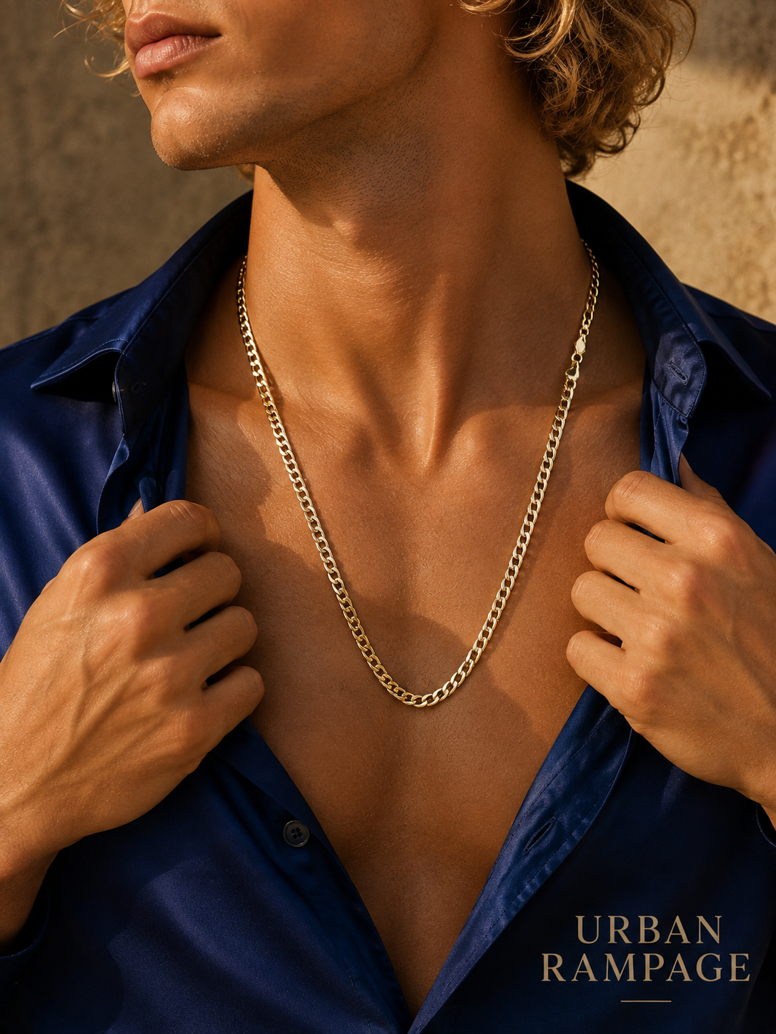 Men's Gold-Tone Slim Cuban Link Chain Necklace