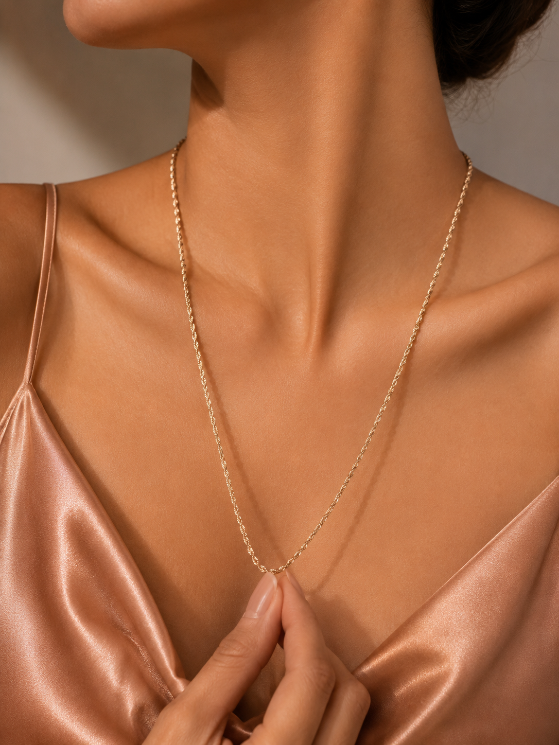 Gold-Tone Twisted Rope Chain Necklace