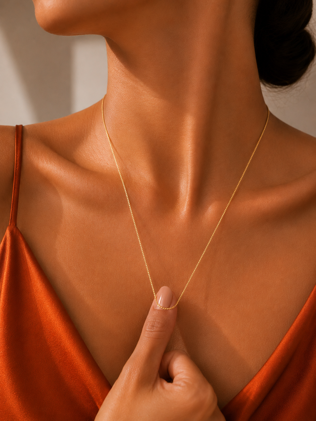 Gold-Tone Box Chain Necklace