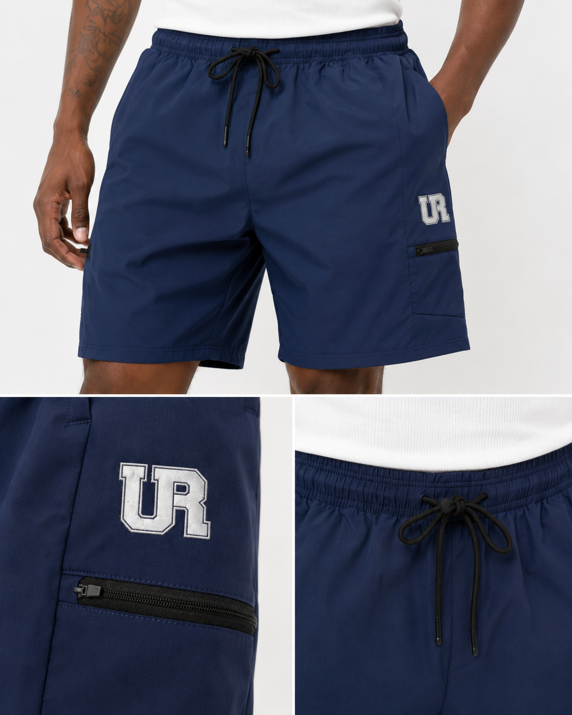 Men's Urban Cargo Drawstring Shorts – Navy Blue