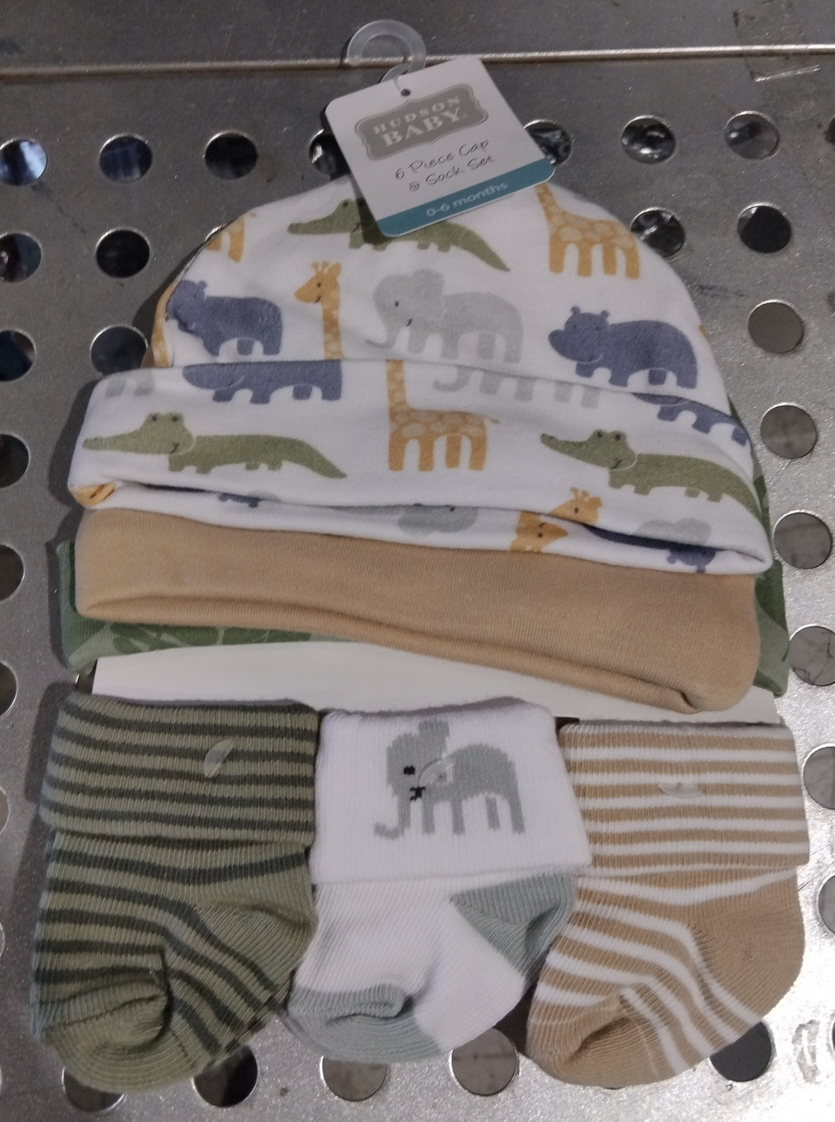 3 pcs Hat and 3 pcs socks set Green