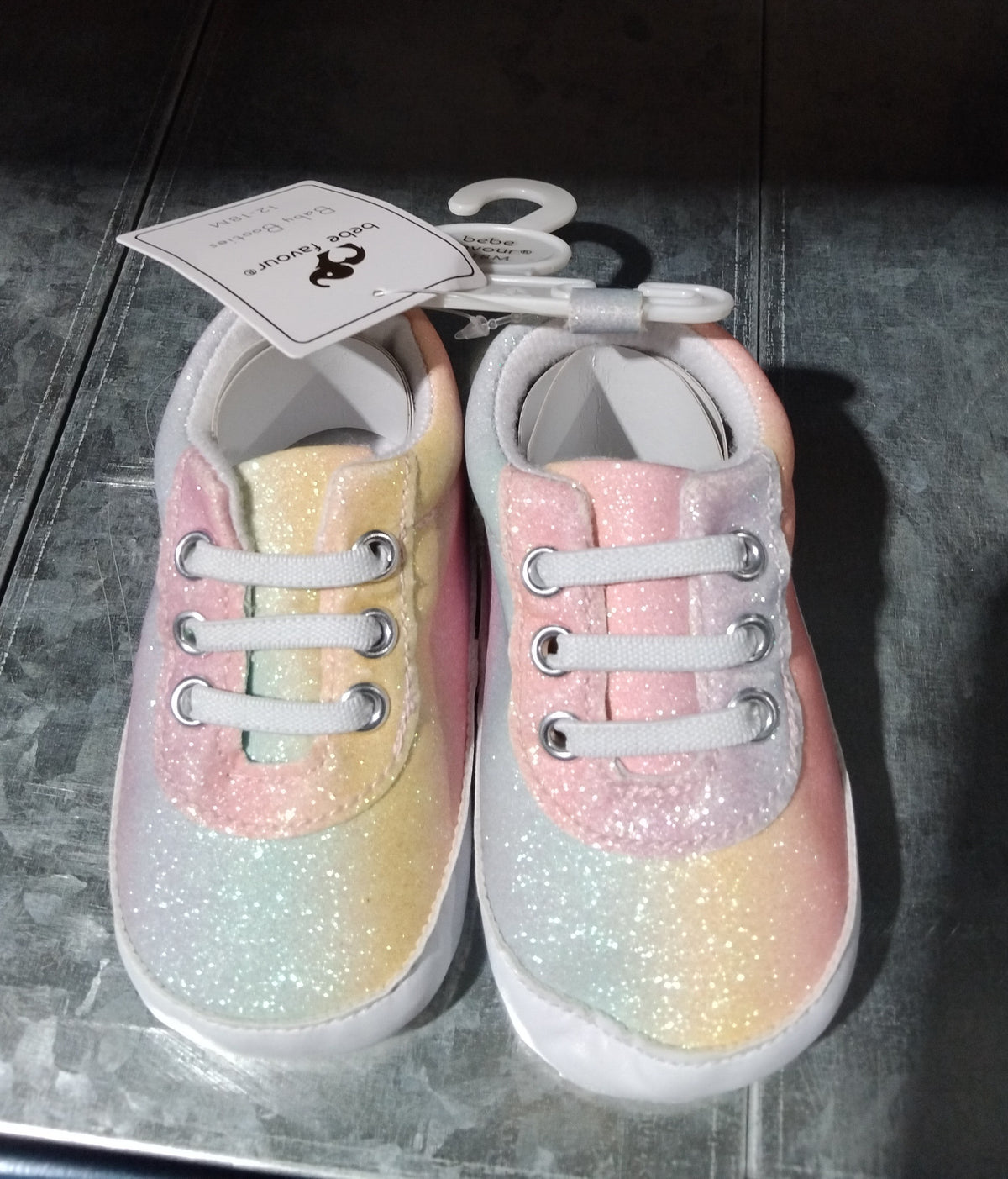 Baby Shoes Rainbow glitter