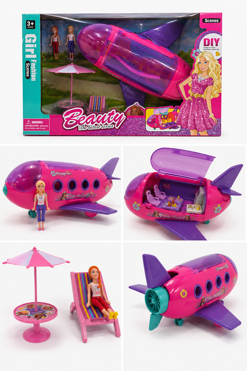 Girls’ Airplane Doll Playset with Accessories