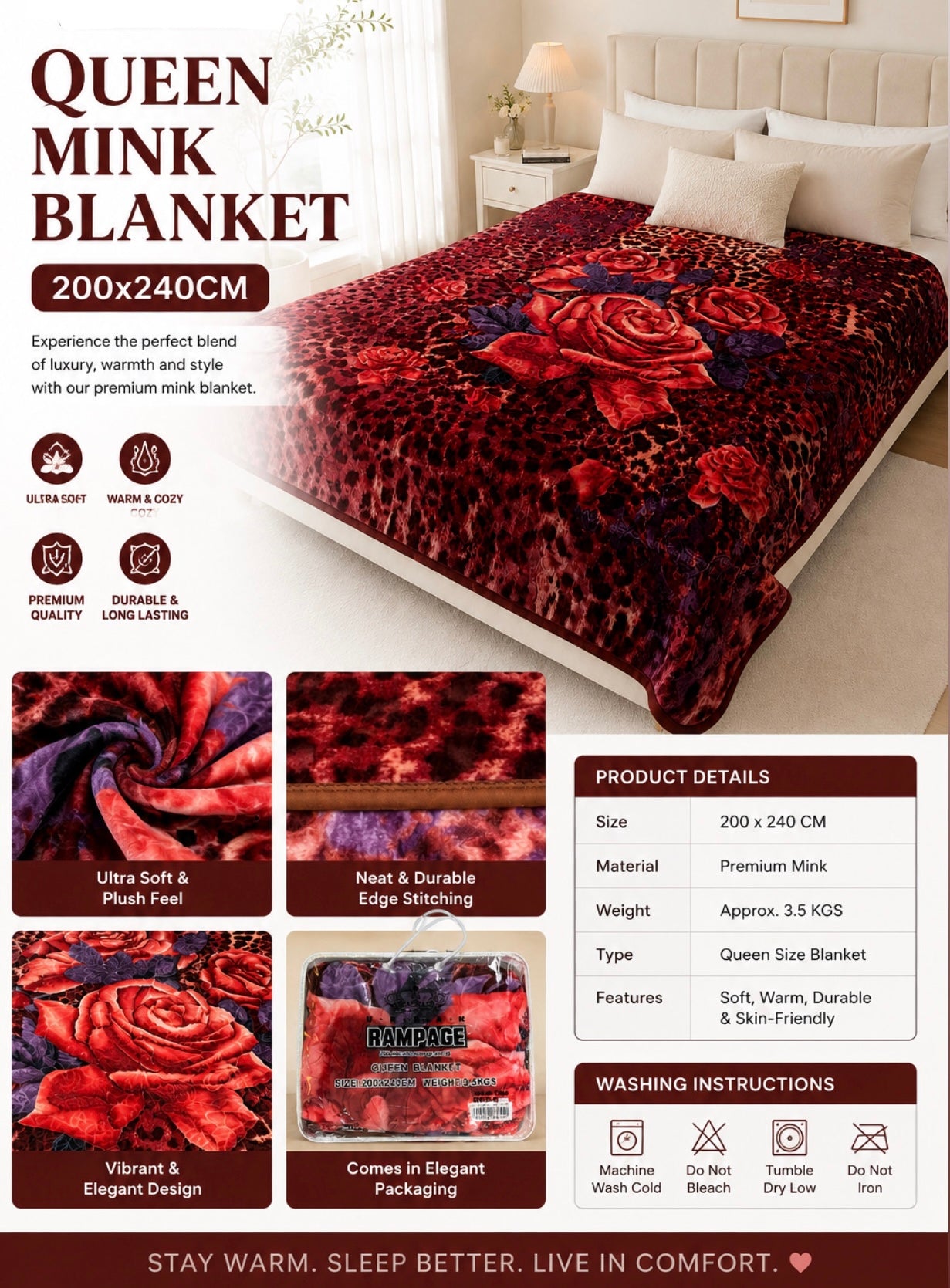 Queen Size Mink Blanket