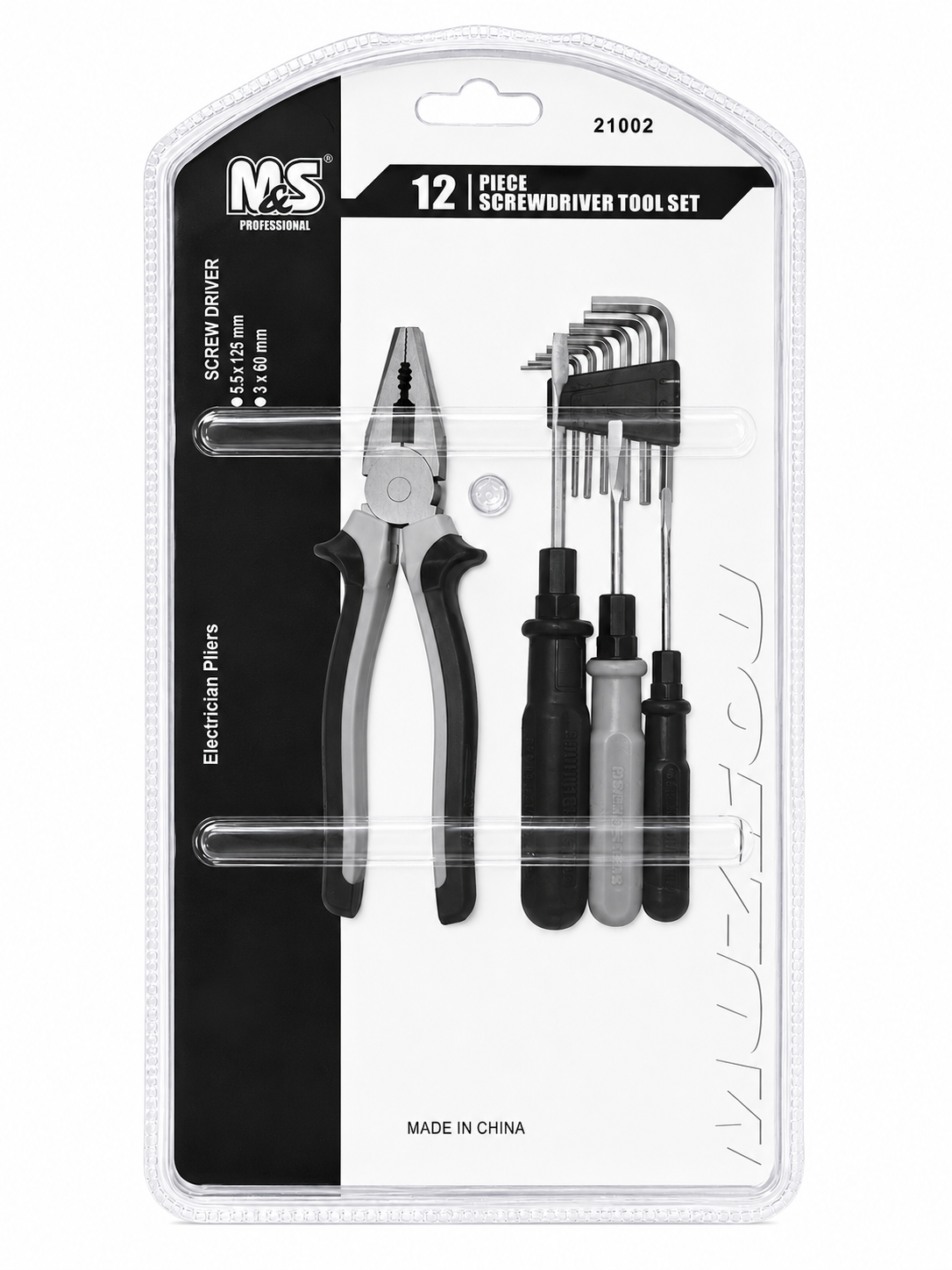 M&S Professional 12-Piece Screwdriver & Pliers Tool Set