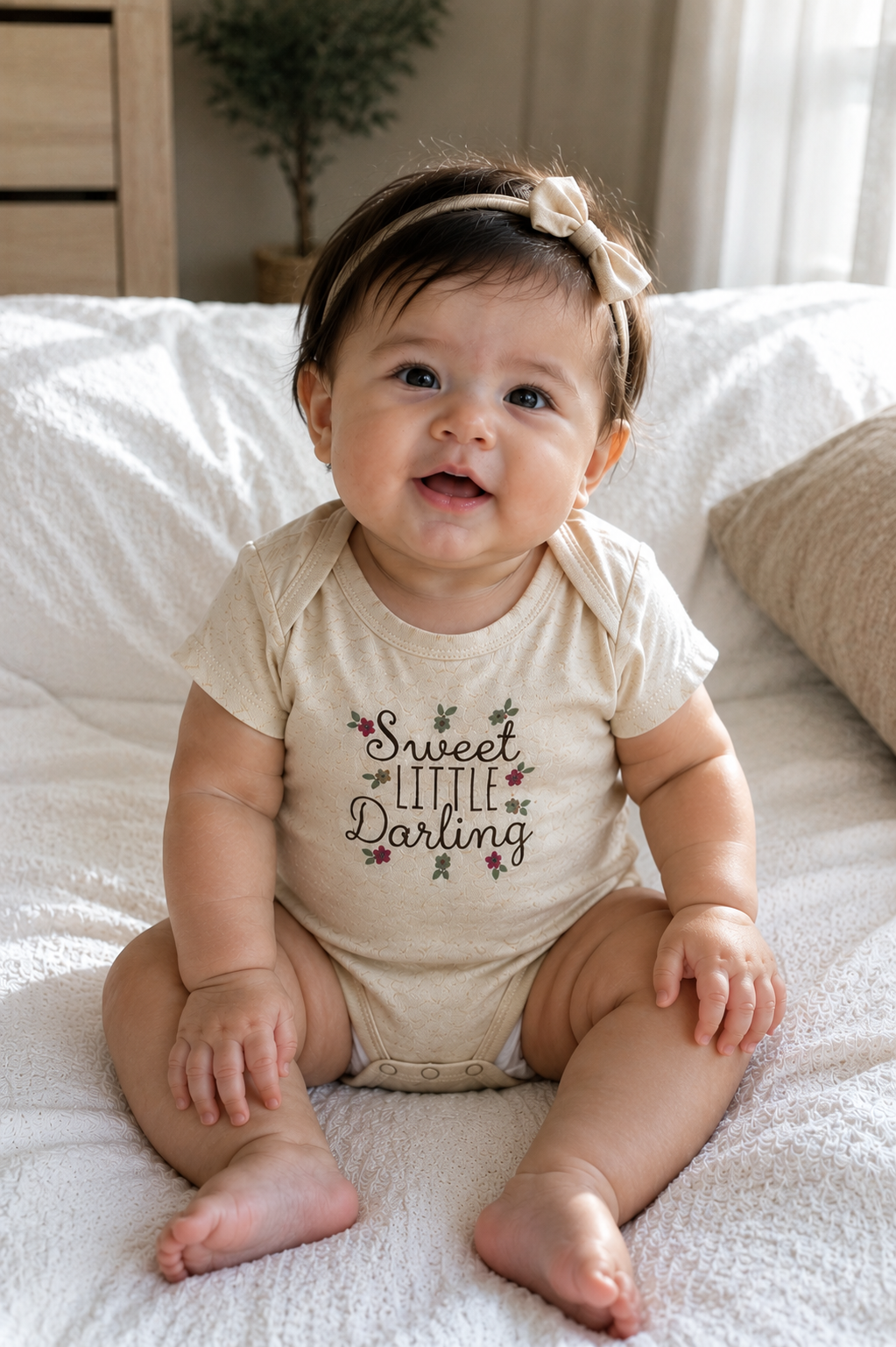 Baby 3-Pack Cotton Baby Bodysuits – Sweet Little Darling & Floral Prints | 0–12 Months