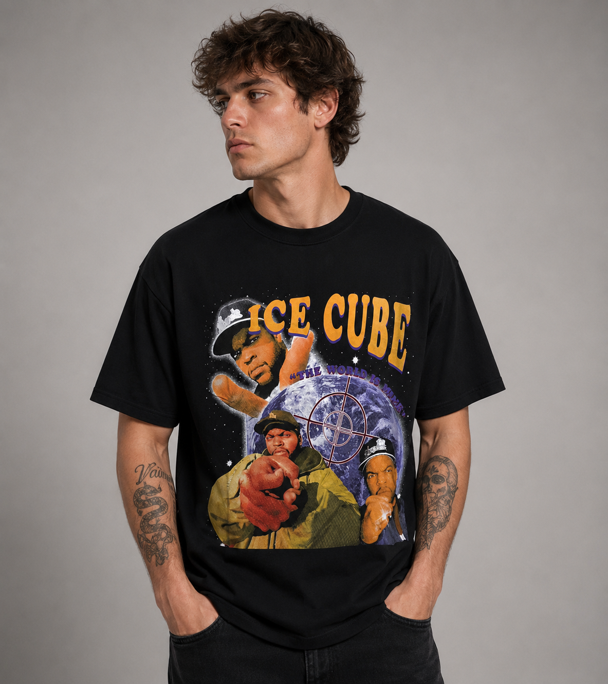Ice Cube Graphic T-Shirt | Men's Streetwear Tee - Black