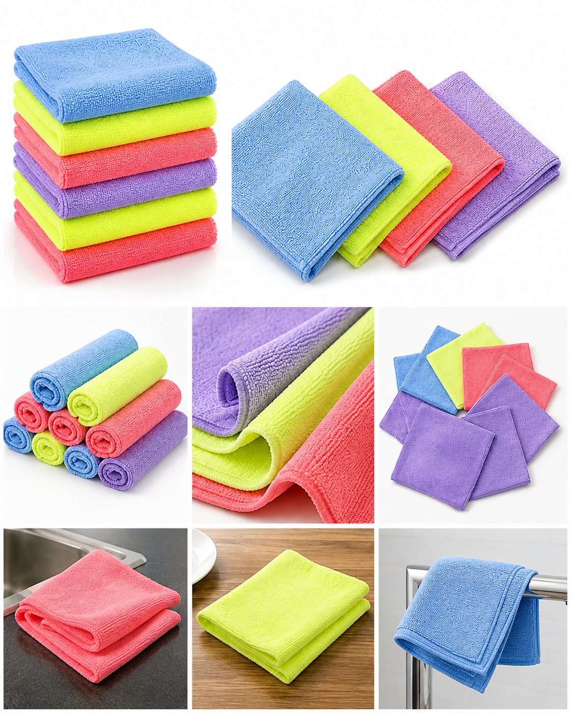 10-Piece Microfiber Cleaning Cloth Set – 31 × 35 cm