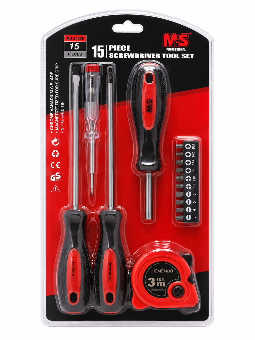 15-Piece Screwdriver Tool Set – MS-24008
