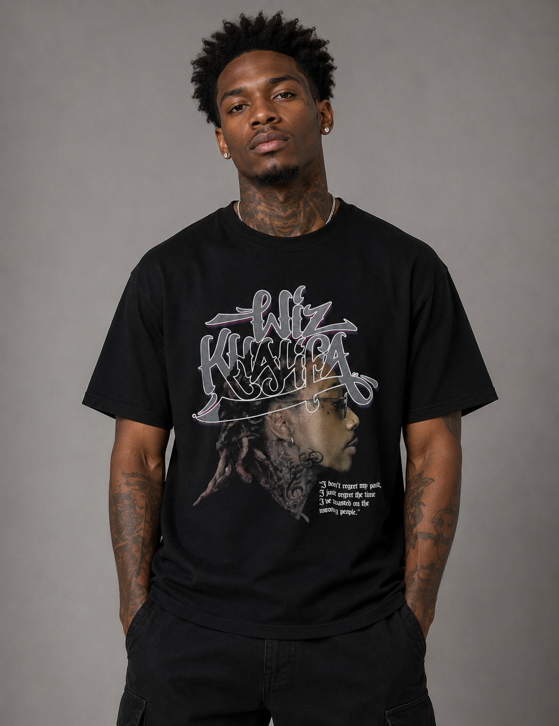 Men's Wiz Khalifa Graphic T-Shirt | Men's Streetwear Tee - Black