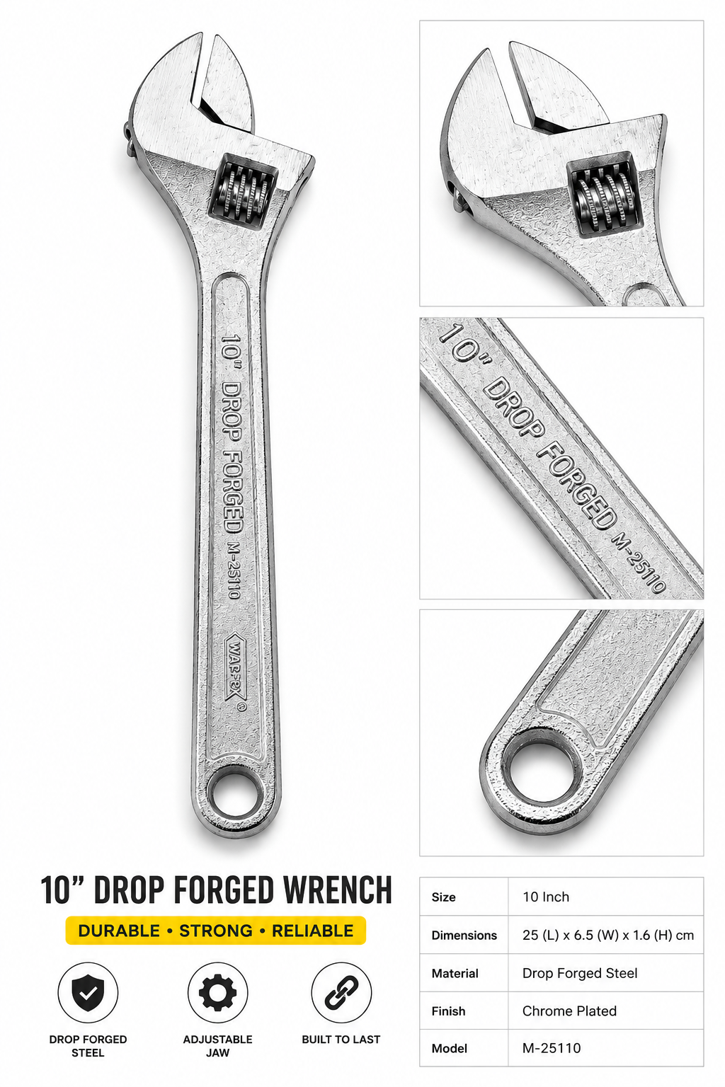 10" Drop Forged Adjustable Wrench
