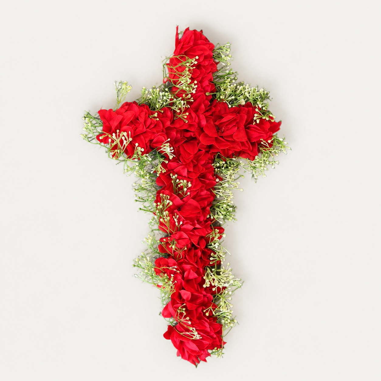 Large Red Artificial Floral Cross