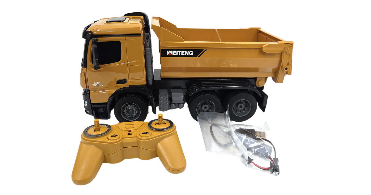 2.4GHz Remote Control Dump Truck with Working Dump Bed & Lights (6+)