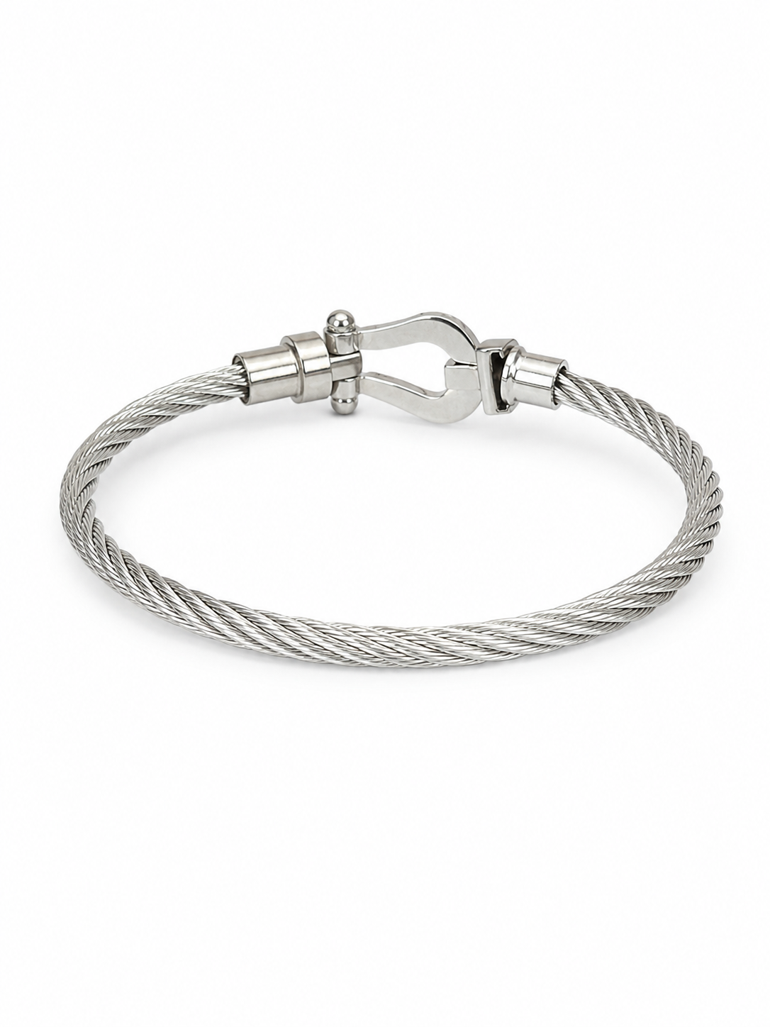 Unisex Twisted Cable Wire Fashion Bracelet – Stainless Steel Look |