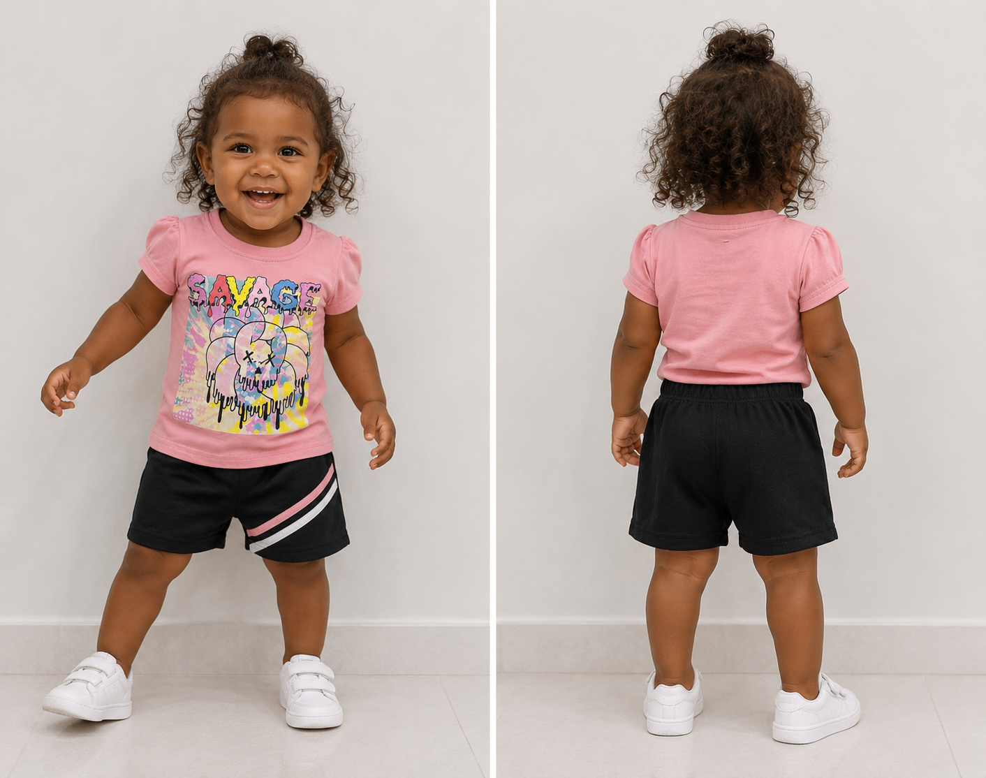 Girls Graphic T-Shirt & Shorts Set