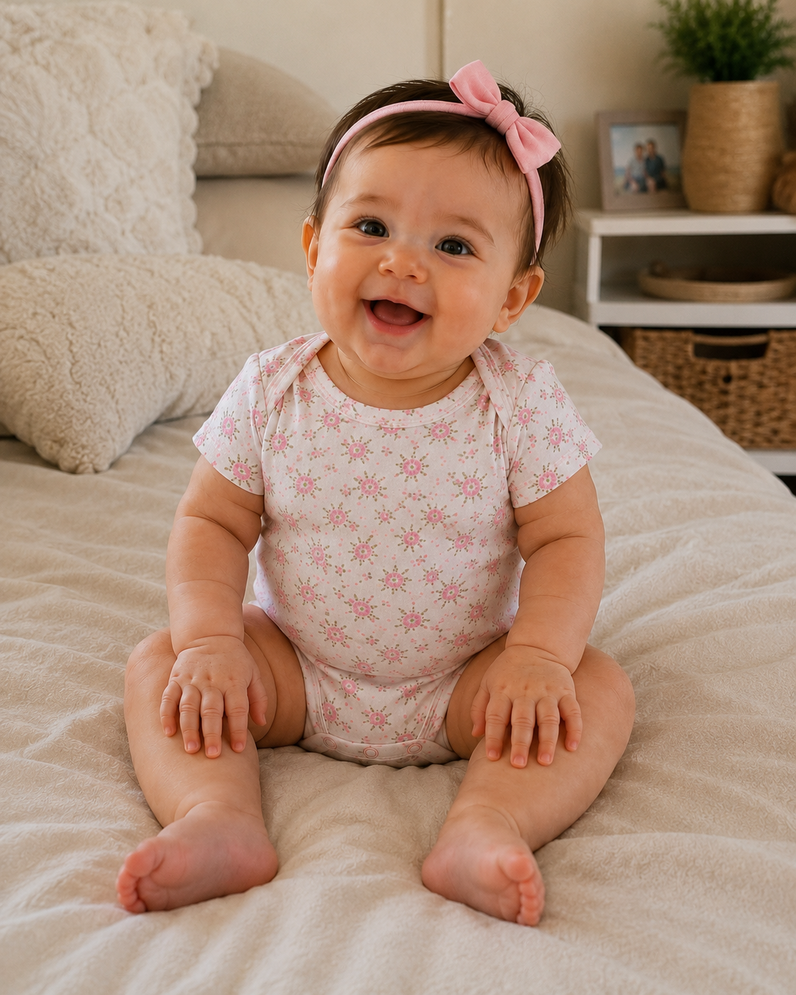 Baby Girls Cotton Short Sleeve Bodysuit | Assorted Designs | 0–12 Months
